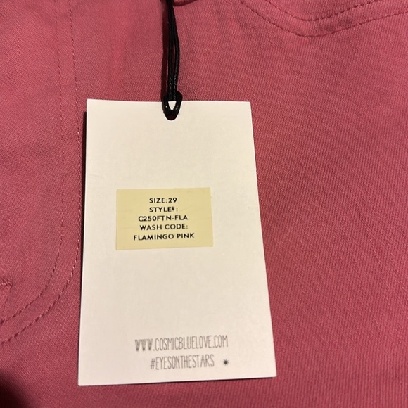 NWT COSMIC BLUE LOVE
Milo Side Split Capri Skinny Jean in Flamingo Pink - Picture 8 of 13